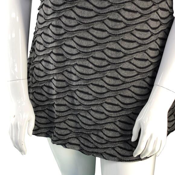 Chalet Et Ceci Womens Size M Dress Tank Scalloped Textured Black Gray USA Made - Picture 3 of 15